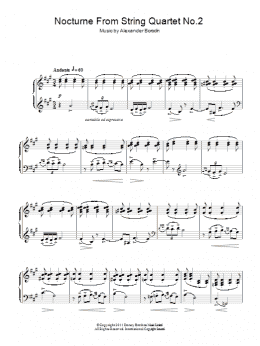 page one of Nocturne From String Quartet No.2 (Piano Solo)