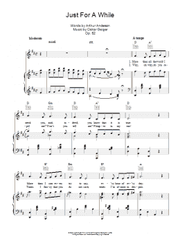page one of Just For A While (Piano, Vocal & Guitar Chords)