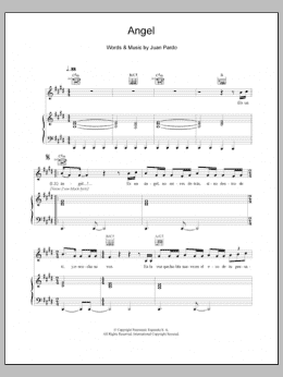 page one of Angel (Piano, Vocal & Guitar Chords)