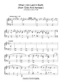 page one of When I Am Laid In Earth (Piano Solo)
