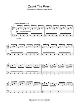page one of Zadok The Priest (Piano Solo)