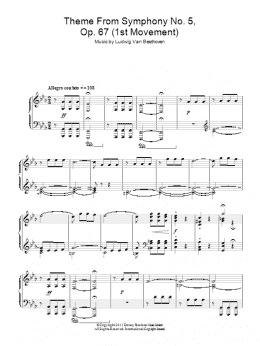 page one of Theme from Symphony No. 5, Op. 67 (1st Movement) (Piano Solo)