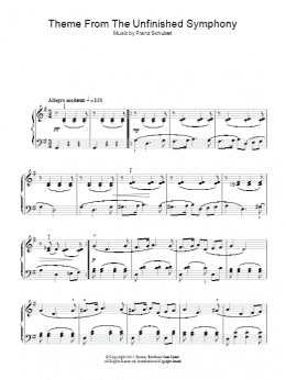 page one of The Unfinished Symphony (Theme) (Piano Solo)