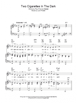 page one of Two Cigarettes In The Dark (Piano, Vocal & Guitar Chords)