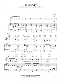 page one of This Is Always (Piano, Vocal & Guitar Chords)