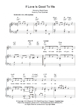 page one of If Love Is Good To Me (Piano, Vocal & Guitar Chords)
