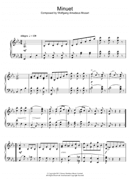 page one of Symphony No.39 (3rd Movement: Minuet) (Piano Solo)