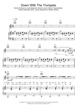 page one of Down With The Trumpets (Piano, Vocal & Guitar Chords)