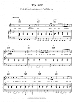 page one of Hey Jude (Piano, Vocal & Guitar Chords)