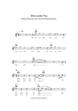 page one of She Loves You (Lead Sheet / Fake Book)