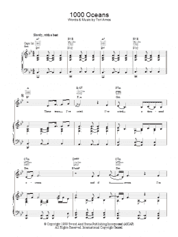 page one of 1000 Oceans (Piano, Vocal & Guitar Chords)