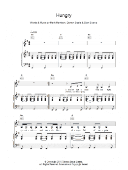 page one of Hungry (Piano, Vocal & Guitar Chords)