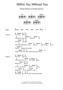 page one of Within You Without You (Piano Chords/Lyrics)