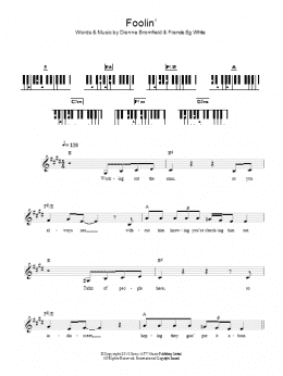 page one of Foolin' (Piano Chords/Lyrics)