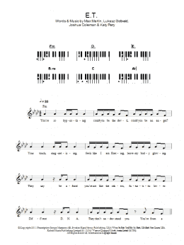 page one of E.T. (Piano Chords/Lyrics)