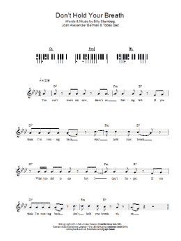 page one of Don't Hold Your Breath (Piano Chords/Lyrics)