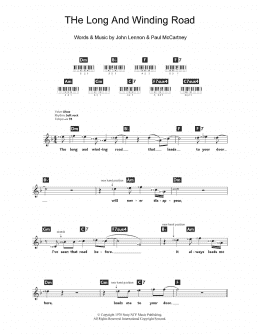 page one of The Long And Winding Road (Piano Chords/Lyrics)
