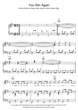 page one of You Win Again (Piano, Vocal & Guitar Chords)