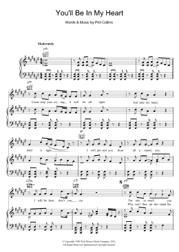 page one of You'll Be In My Heart (from Tarzan) (Piano, Vocal & Guitar Chords)