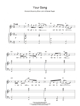 page one of Your Song (from Moulin Rouge) (Piano & Vocal)