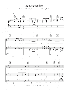 page one of Sentimental Me (Piano, Vocal & Guitar Chords)