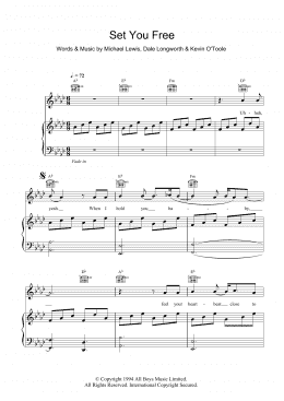 page one of Set You Free (Piano & Vocal)