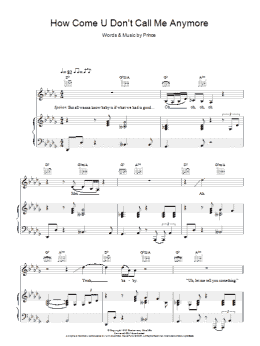 page one of How Come U Don't Call Me Anymore (Piano & Vocal)