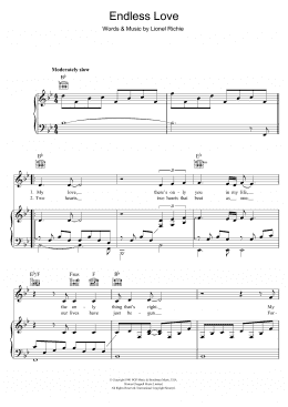 page one of Endless Love (Piano, Vocal & Guitar Chords)