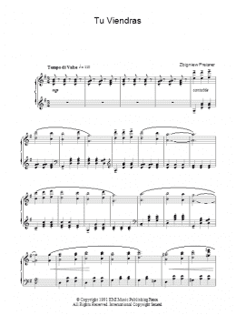page one of Tu Viendras (from La Double Vie De Veronique) (Piano Solo)