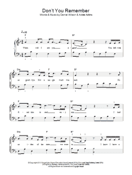 page one of Don't You Remember (Easy Piano)