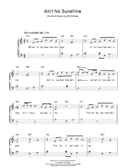 page one of Ain't No Sunshine (Piano & Vocal)
