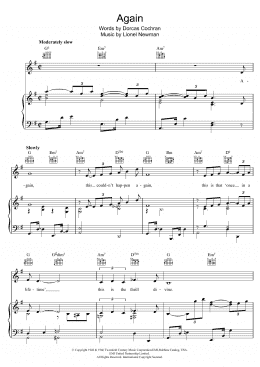 page one of Again (Piano, Vocal & Guitar Chords)