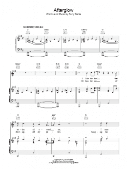 page one of Afterglow (Piano, Vocal & Guitar Chords)