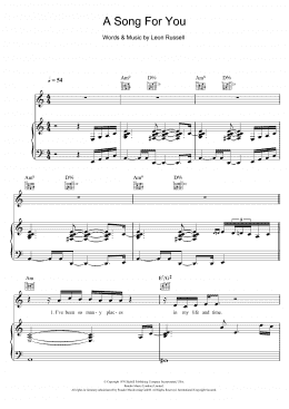 page one of A Song For You (Piano, Vocal & Guitar Chords)