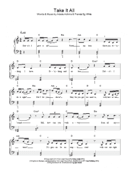 page one of Take It All (Easy Piano)