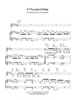 page one of A Thousand Miles (Piano & Vocal)
