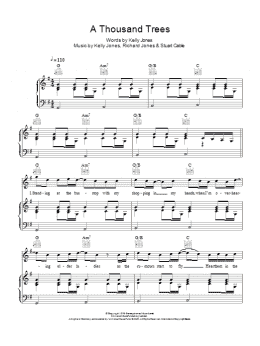 page one of A Thousand Trees (Piano, Vocal & Guitar Chords)