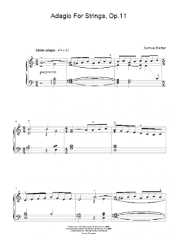 page one of Adagio For Strings Op. 11 (Easy Piano)