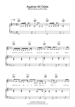 page one of Against All Odds (Take A Look At Me Now) (Piano, Vocal & Guitar Chords)