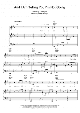 page one of And I Am Telling You I'm Not Going (Piano, Vocal & Guitar Chords)