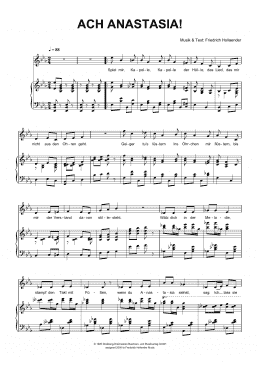 page one of Ach Anastasia! (Piano & Vocal)