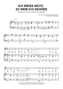 page one of Ich Weiss Nicht, Zu Wem Ich Gehore (Piano & Vocal)
