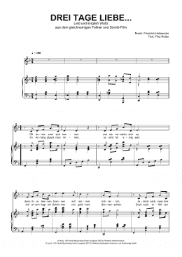 page one of Drei Tage Liebe (Piano & Vocal)