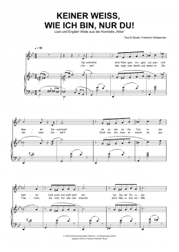 page one of Keiner Weiss, Wie Ich Bin, Nur Du! (Piano & Vocal)