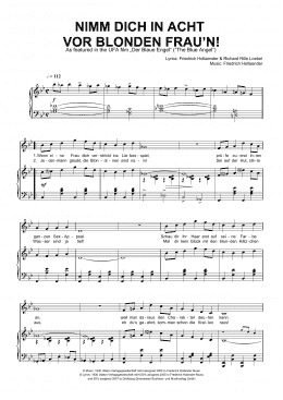 page one of Nimm Dich In Acht Vor Blonden Frau'n! (Piano & Vocal)