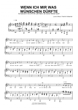 page one of Wenn Ich Mir Was Wunchen Durfte (Piano & Vocal)