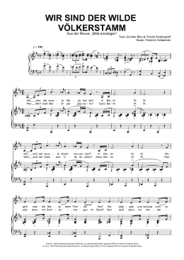 page one of Wir Sind Der Wilde Volkerstamm (Piano & Vocal)