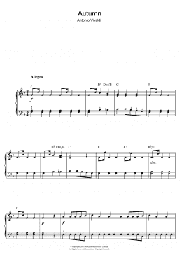 page one of Autumn (from The Four Seasons) (Beginner Piano (Abridged))