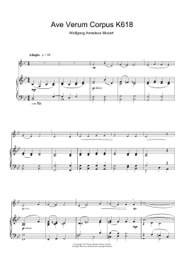 page one of Ave Verum Corpus, K618 (Clarinet Solo)