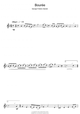 page one of Bouree In G Major (Clarinet Solo)